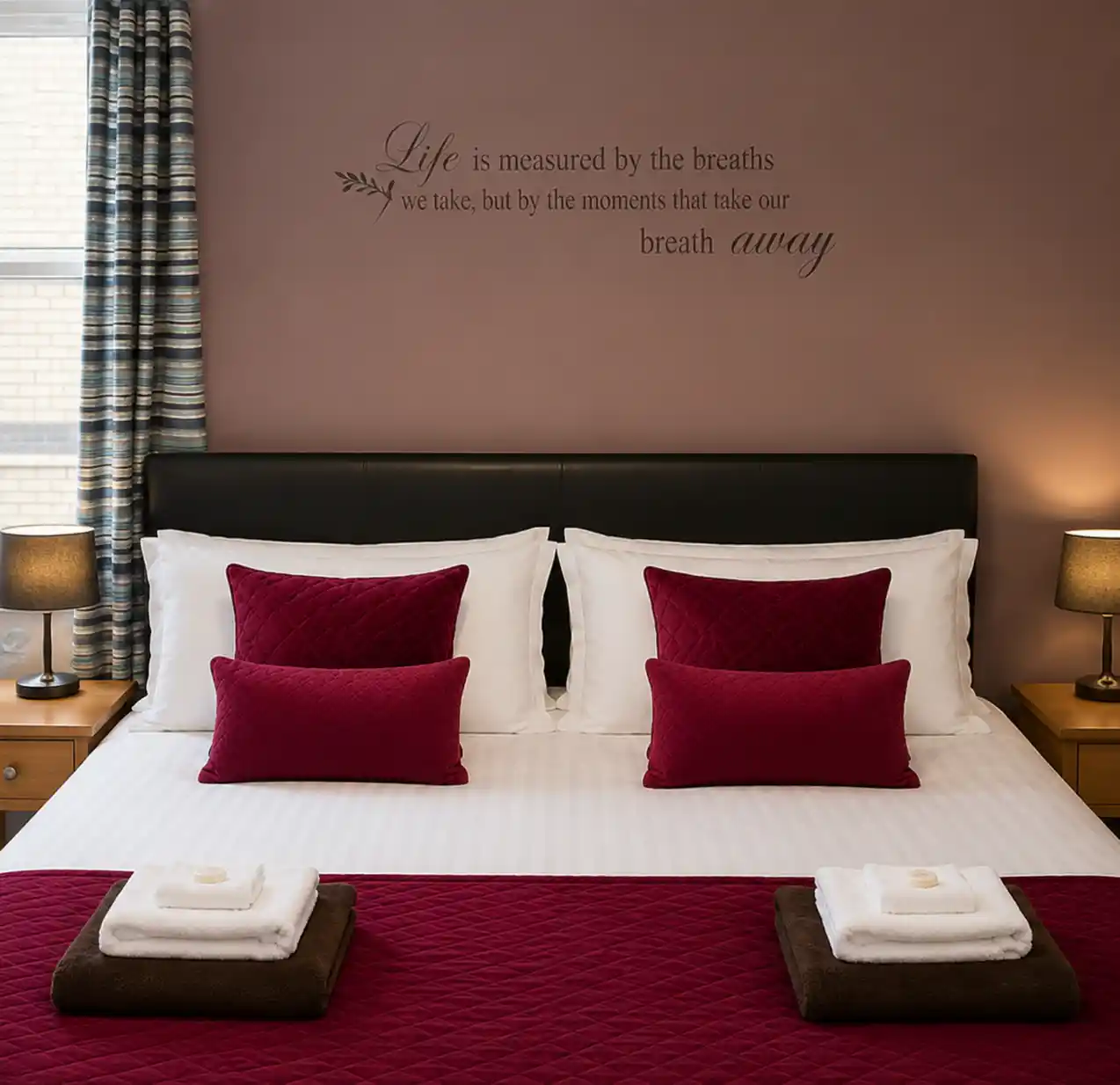 Luxury double room at Hampton Hotel in Llandrindod Wells with king-size bed and premium bedding